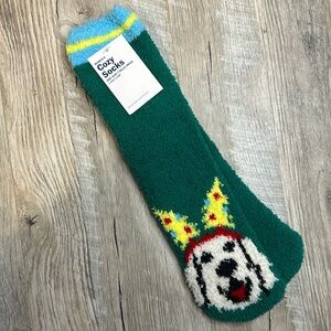 Crazy Socks Lab Golden Retriever Dog Christmas Warm Soft Fleece NWT